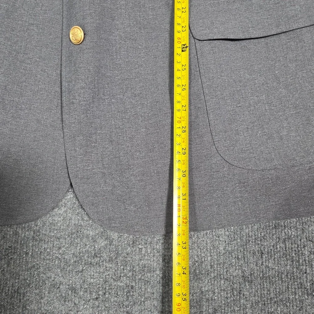 David Taylor Mens Gray Wool Blend 2 Button Blazer Sport Coat Gold Buttons 48R
